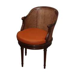 Louis XVI “Beaune” rotating office armchair in beech, …