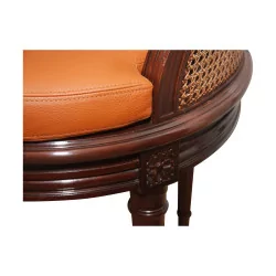 Louis XVI “Beaune” rotating office armchair in beech, …