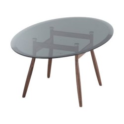 Small round table (bedside) “Sag Harbor” in natural walnut,