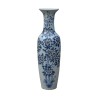 Grand vase chinois en porcelaine, coloris blanc et bleu, décor - Moinat - Boites, Urnes, Vases
