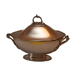 oval vegetable dish in silver, Geneva collar 925, late 19th - early …