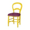 Chaise Louis-Philippe Napoléon III en hêtre peint en jaune - Moinat - Chaises