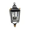 black metal lantern with golden flames. - Moinat - Chandeliers, Ceiling lamps