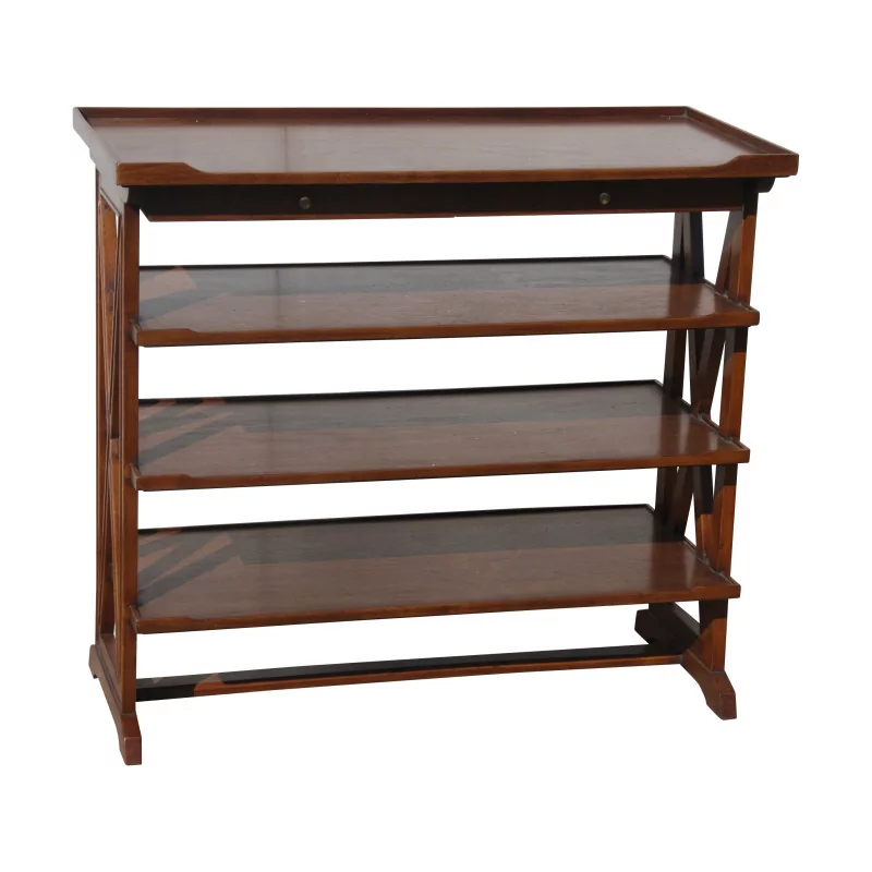 “Opéra Double” trolley, walnut color with 3 shelves and 2 … - Moinat - Consoles, Side tables, Sofa tables