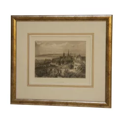 Steel engraving, “Rouargue, Lausanne”, with frame. Era : …