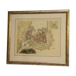 Map of Geneva, with frame. Switzerland, late 19th early 20th...
