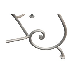 Oval table model Vufflens in wrought iron with sheet metal top …