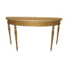 Half-moon console with 4 legs, gilded with white top. - Moinat - Consoles, Side tables, Sofa tables