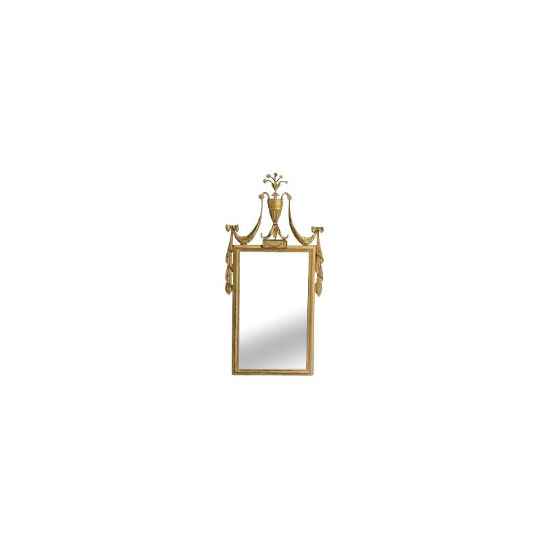 Miroir doré avec coupe et drapés. - Moinat - Glaces, Miroirs Miroir doré avec coupe et drapés. - Moinat - Glaces, Miroirs