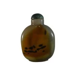 玛瑙鼻烟壶，鱼纹，中国，十九世纪。