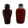 Paar Schnupftabakflaschen aus Beijing-Glas, eine davon mit Korken - Moinat - Wild Flowers