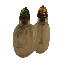 Tabatière en verre avec bouchons colorés, Chine 20ème siècle.