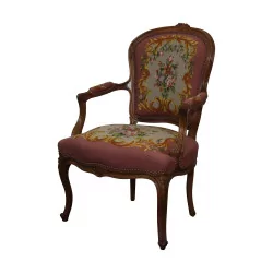 Louis XV style convertible armchair with a petit point color