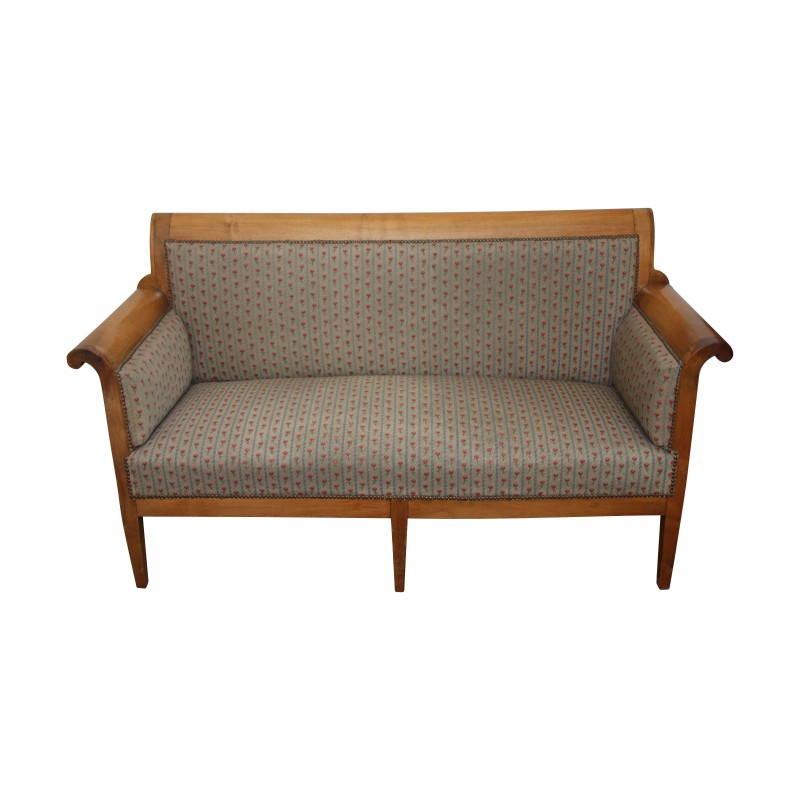 Canapé Directoire, recouvert de tissu à rayures fleuries. - Moinat - Canapés Canapé Directoire, recouvert de tissu à rayures fleuries. - Moinat - Canapés