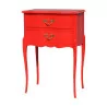 Louis XV style bedside table, Ferrari red lacquer with interior … - Moinat - End tables, Bouillotte tables, Bedside tables, Pedestal tables