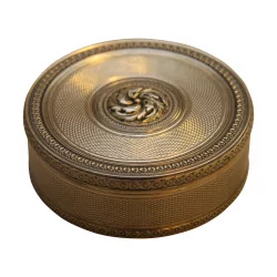 “Minerva” round enamel box in 950 silver. France, 20th