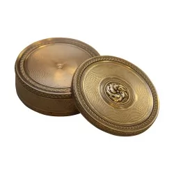 Boîte en émail ronde "Minerve" en argent 950. France, 20ème