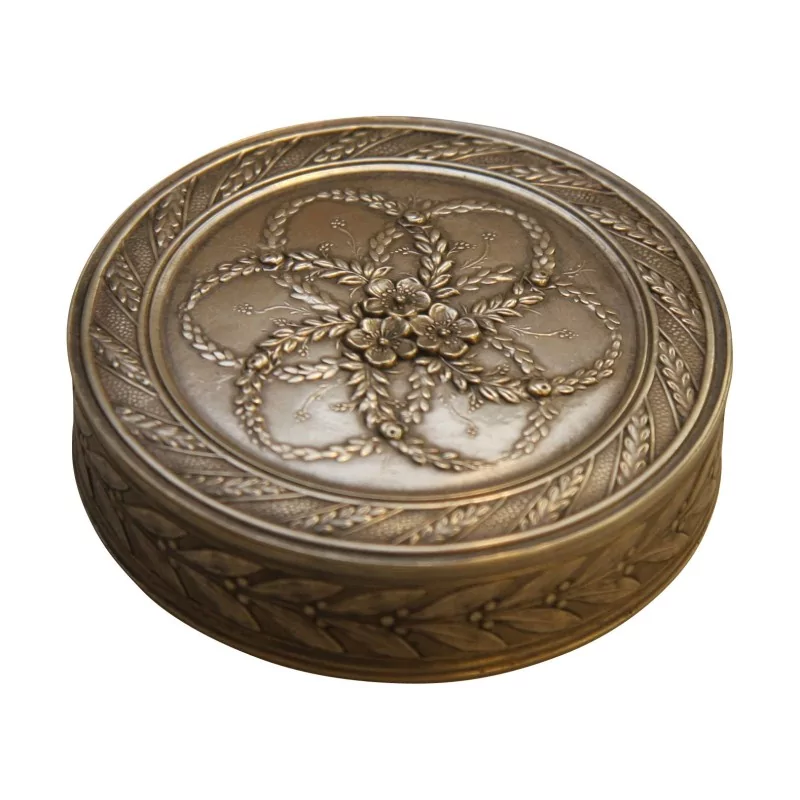Boîte ronde en émail "rosace", argent 800, France, 20ème - Moinat - Argenterie