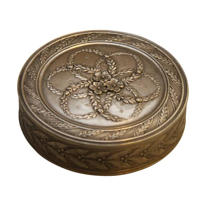 Round “rosace” enamel box, 800 silver, France, 20th … - Moinat - Silverware