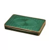 Grünes Genfer Emailkästchen „Edelweiss“, 935 Silber, … - Moinat - Schachtel, Urnen, Vasen