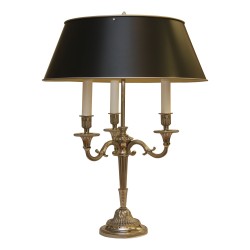 Lampe bouillotte 3 lumières en nickel brillant avec abat-jour …