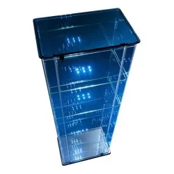 Vitrine en verre cintré, porte en verre avec serrure, 4 …