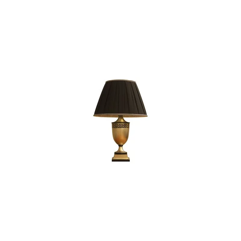 Lampe Collieure avec décor peint et abat-jour en soie coloris … - Moinat - Lampes de table
