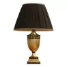 Collieure lamp with painted decoration and silk shade … - Moinat - Table lamps
