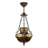 Paire de lustres, flambeaux suspendus en forme d’urnes en bois - Moinat - Lustres, Plafonniers