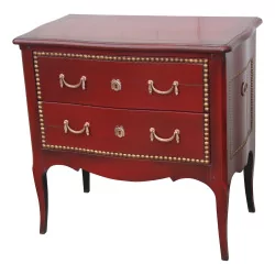 Transition style dresser in patinated red lacquered wood and …