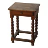 Walnut baluster bedside table with 1 drawer. 18th century - Moinat - End tables, Bouillotte tables, Bedside tables, Pedestal tables