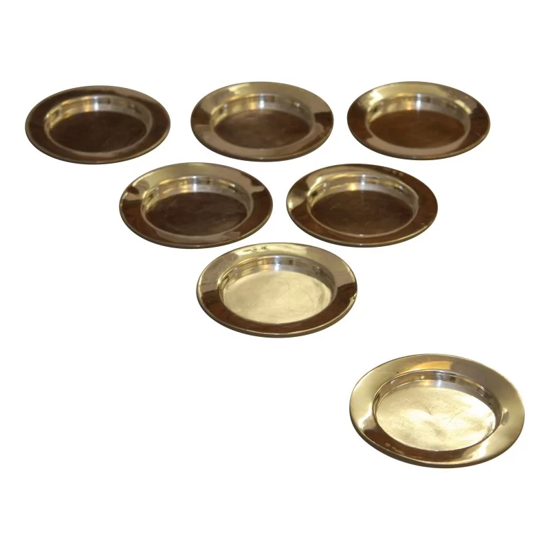 Lot de 7 sous - verre en argent 800. (224 gr) Hongrie, 19ème - Moinat - Argenterie