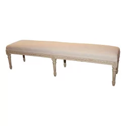 Louis XVI style footboard bench in painted wood and