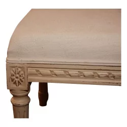 Louis XVI style footboard bench in painted wood and