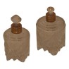 2 crystal perfume bottles with gilt brass neck, decoration … - Moinat - Carafes
