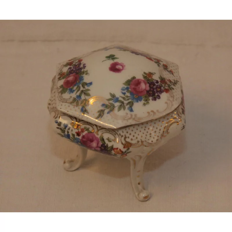 Bonbonnière en porcelaine, sur 3 pieds (tripode) avec décor … - Moinat - Porcelaine