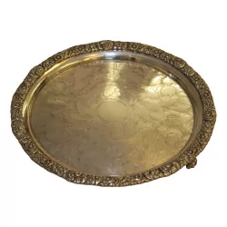 round tray in 925 sterling silver on 3 legs. …