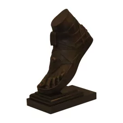„Apoll-Fuß“-Skulptur in Bronze auf schwarzem Marmorsockel …