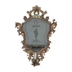 Paire de miroirs Vénitien avec bougeoirs dans le centre en …