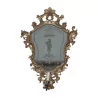 Paire de miroirs Vénitien avec bougeoirs dans le centre en … - Moinat - Glaces, Miroirs