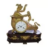 Empire clock “Woman with dog”, gilded bronze, marble base … - Moinat - Horlogerie
