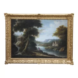 “Romantic landscape” painting, handmade oil on canvas …