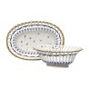 Corbeille et son présentoir  ovale en porcelaine bleu Vieux … - Moinat - Porcelaine