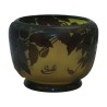 Vase signed Gallé with blue clematis decoration on a yellow background, … - Moinat - Boxes, Urns, Vases