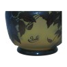 Vase signed Gallé with blue clematis decoration on a yellow background, … - Moinat - Boxes, Urns, Vases