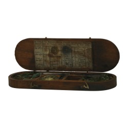 Petite balance Directoire dans coffret en bois avec poids et