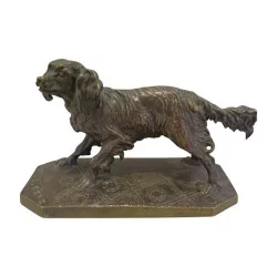 Bronze de Pierre-Jules Mêne "Chienne (Frisette)" en bronze à …