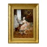 Painting, oil on wood, \"Young elegant woman at her toilet\", signed … - Moinat - Painting - Portrait