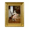 Картина, масло на дереве, \"Молодая элегантная женщина за туалетом\", подпись… - Moinat - VE2022/1