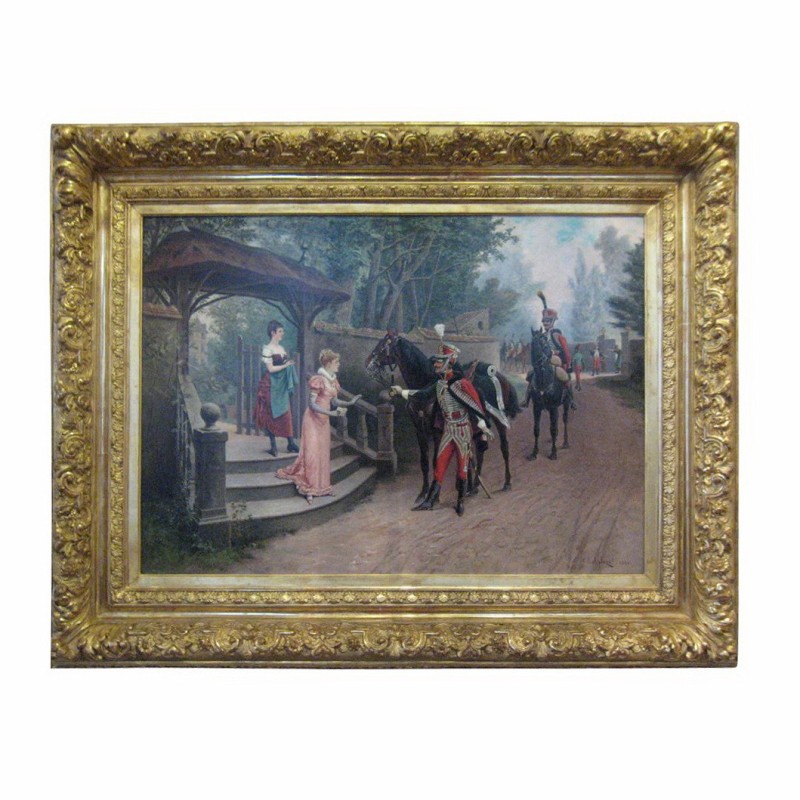 Tableau, huile sur toile, "La bonne nouvelle", signé Paul Léon … - Moinat - Tableaux - Portrait Tableau, huile sur toile, "La bonne nouvelle", signé Paul Léon … - Moinat - Tableaux - Portrait